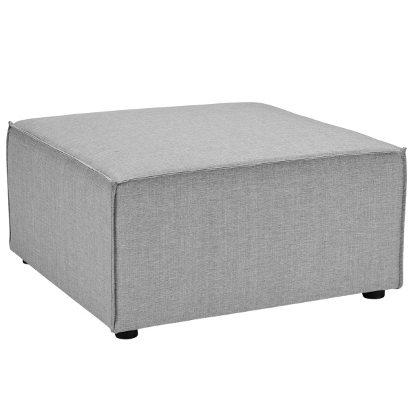 EEI-4211-GRY Saybrook Outdoor Patio Upholstered Sectional Sofa Ottoman Gray