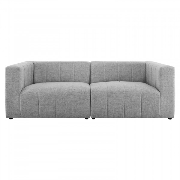 EEI-4512-LGR Bartlett Upholstered Fabric 2-Piece Loveseat Light Gray