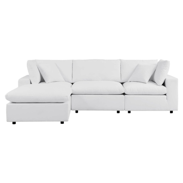 EEI-5581-WHI Commix 4-Piece Sunbrella® Outdoor Patio Sectional Sofa White