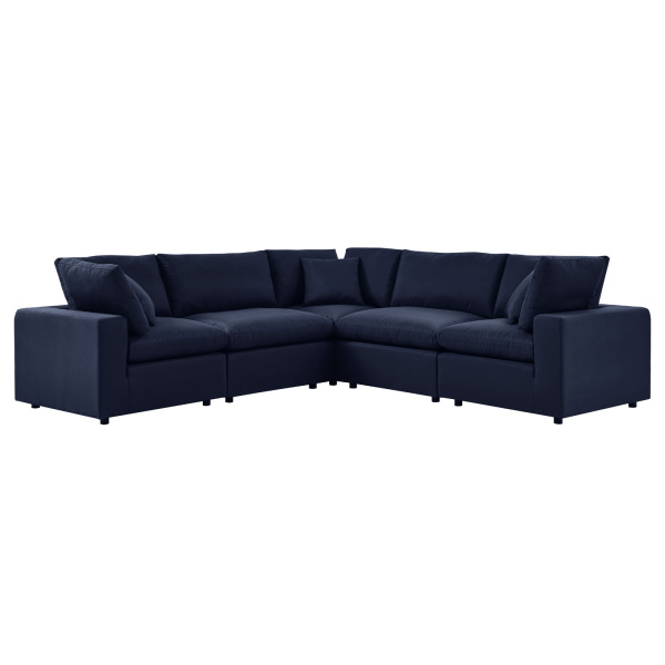 EEI-5589-NAV Commix 5-Piece Outdoor Patio Sectional Sofa