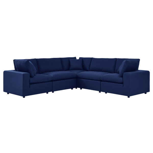 Commix 5-Piece Sunbrella® Outdoor Navy Sectional Sofa