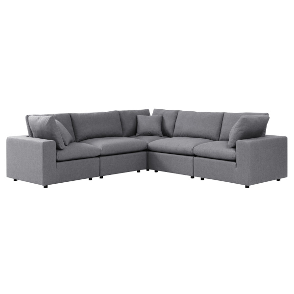 Commix 5-Piece Sunbrella® Outdoor Grey Sectional Sofa