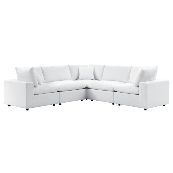 Commix 5-Piece Sunbrella® Outdoor White Sectional Sofa