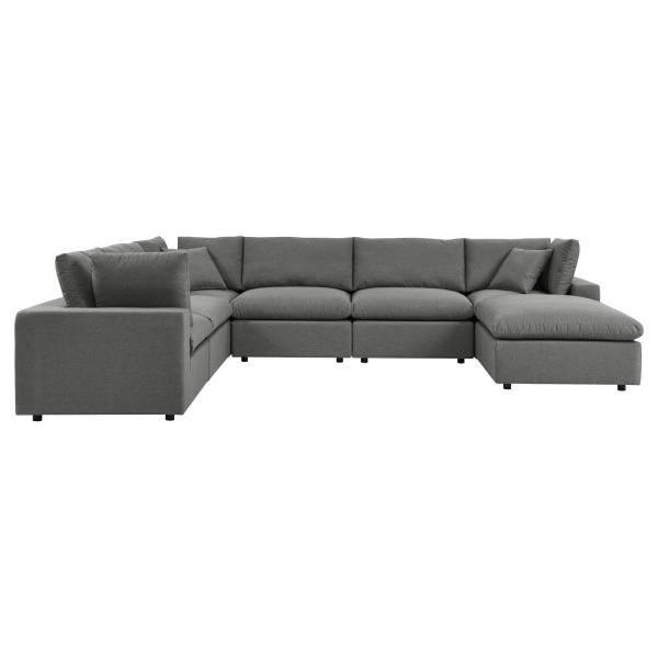 EEI-5591-CHA Commix 7-Piece Outdoor Patio Sectional Sofa