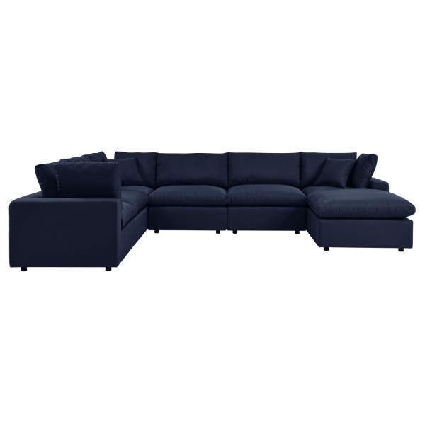 EEI-5591-NAV Commix 7-Piece Outdoor Patio Sectional Sofa
