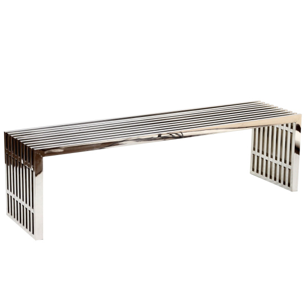 Gridiron Large Stainless Steel Bench Silver