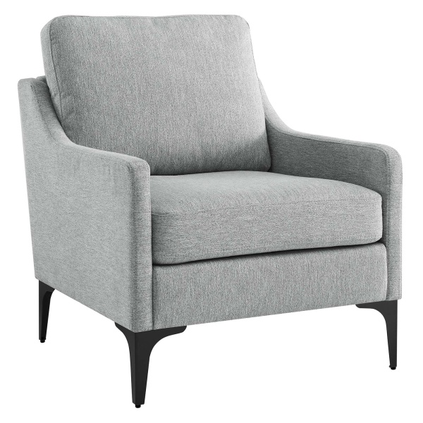 Corland Upholstered Fabric Armchair in Light Gray by Modway