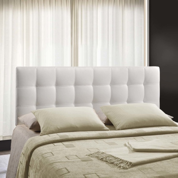 Lily Queen Upholstered Vinyl Headboard White by Modway