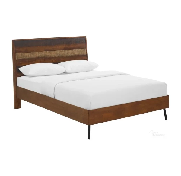 MOD-5831-WAL Arwen Queen Rustic Wood Bed Walnut