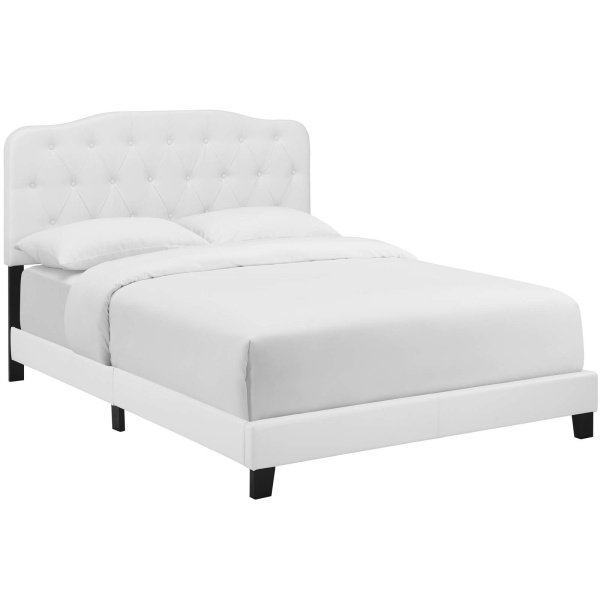 MOD-5990-WHI Amelia Twin Faux Leather Bed White