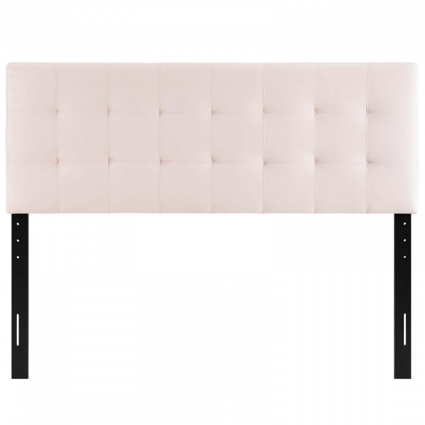 Lily Biscuit Tufted Full Performance Velvet Headboard Pink