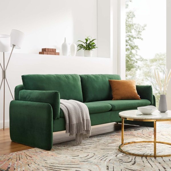 Indicate Performance Velvet Sofa in Emerald by Modway