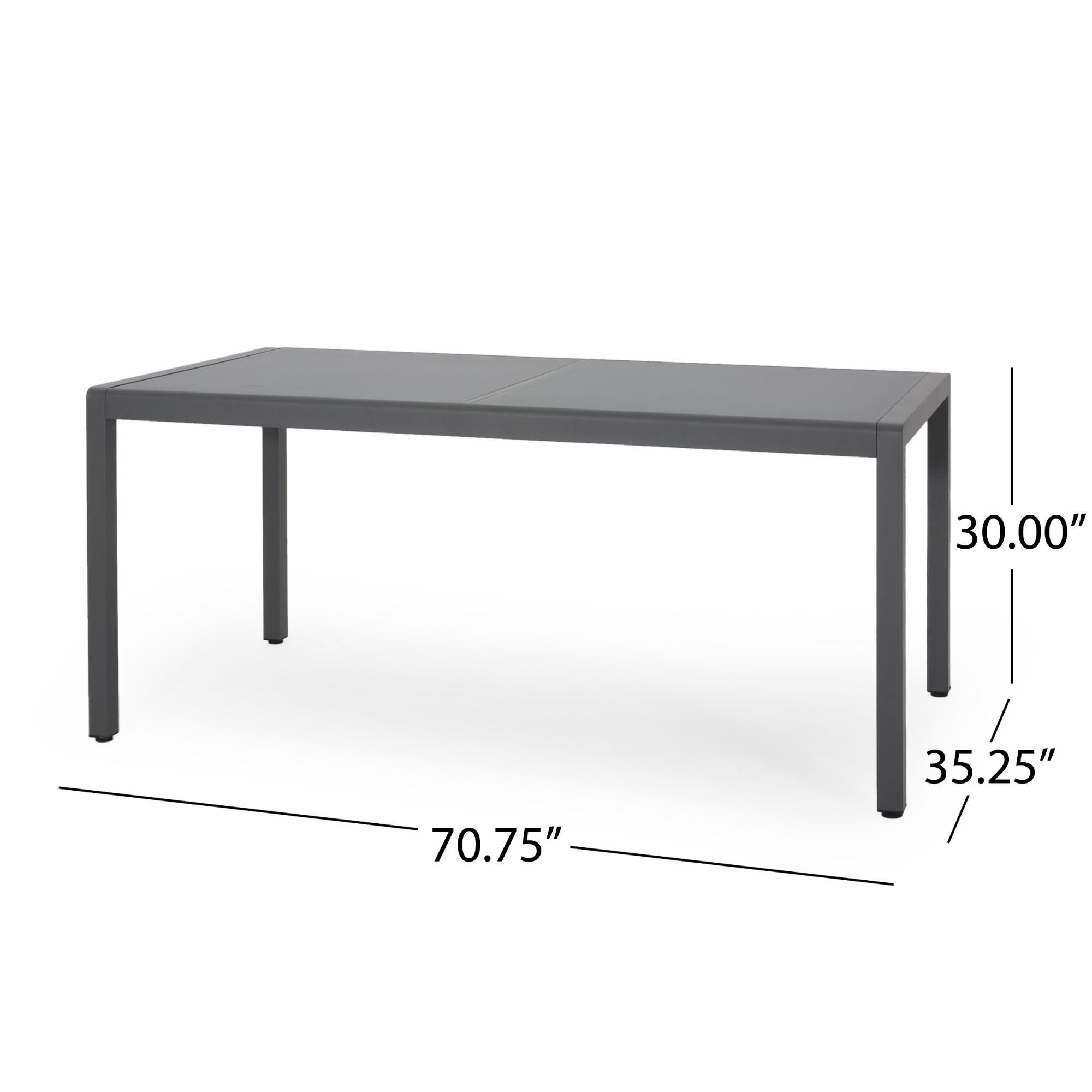 Cape Coral Outdoor Aluminum Dining Table with Tempered Glass Table Top ...