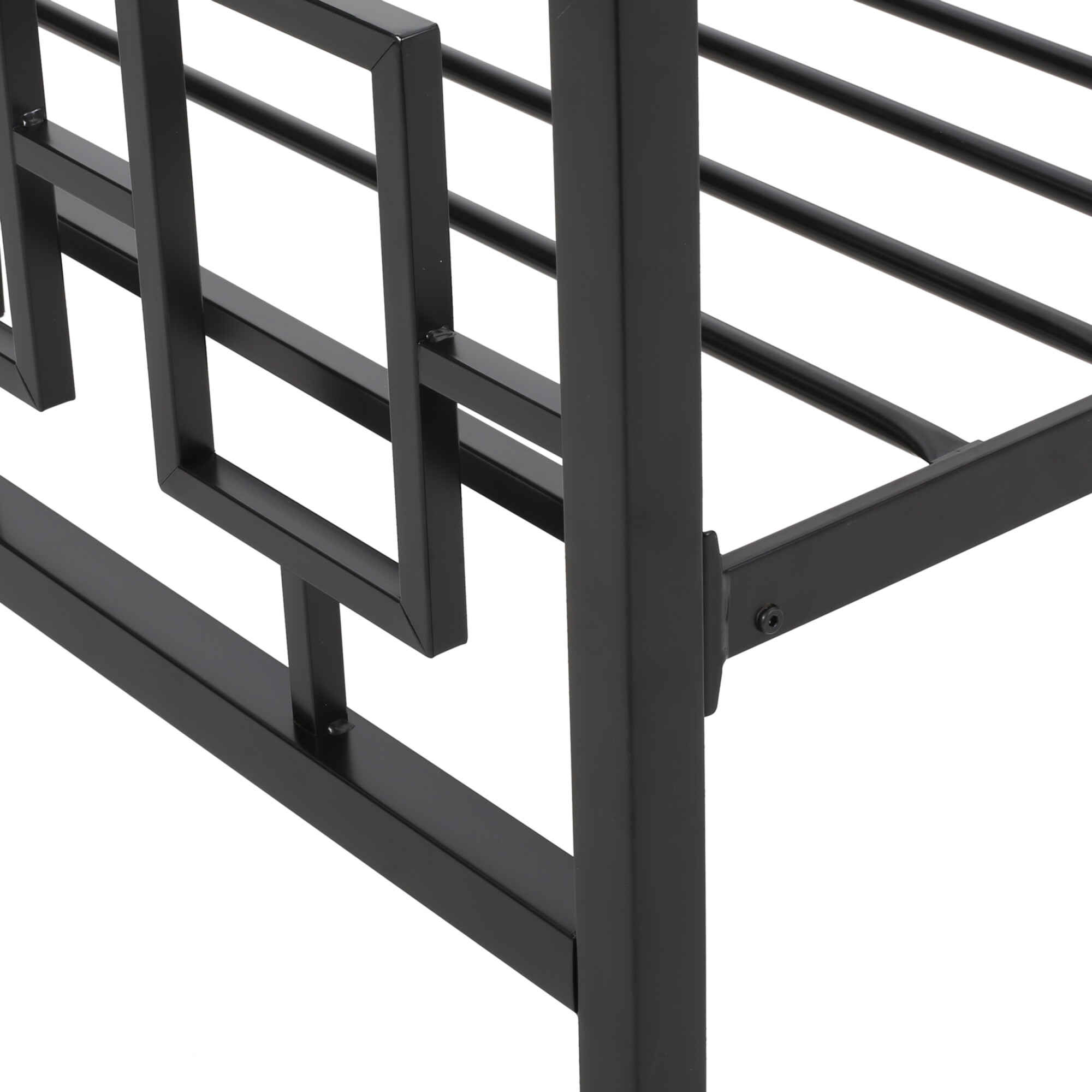 Claudia Modern Iron King Bed Frame, Flat Black by Noble House