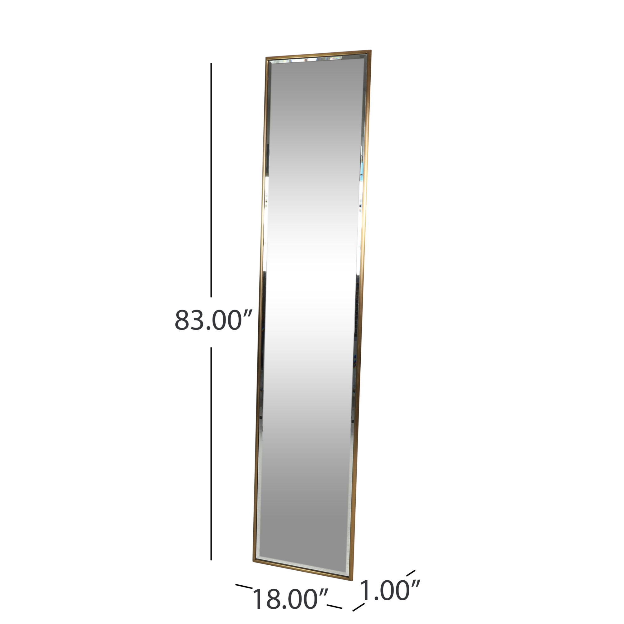 Smythe Contemporary Rectangular Leaner Mirror, Brushed Brass in Gold by ...