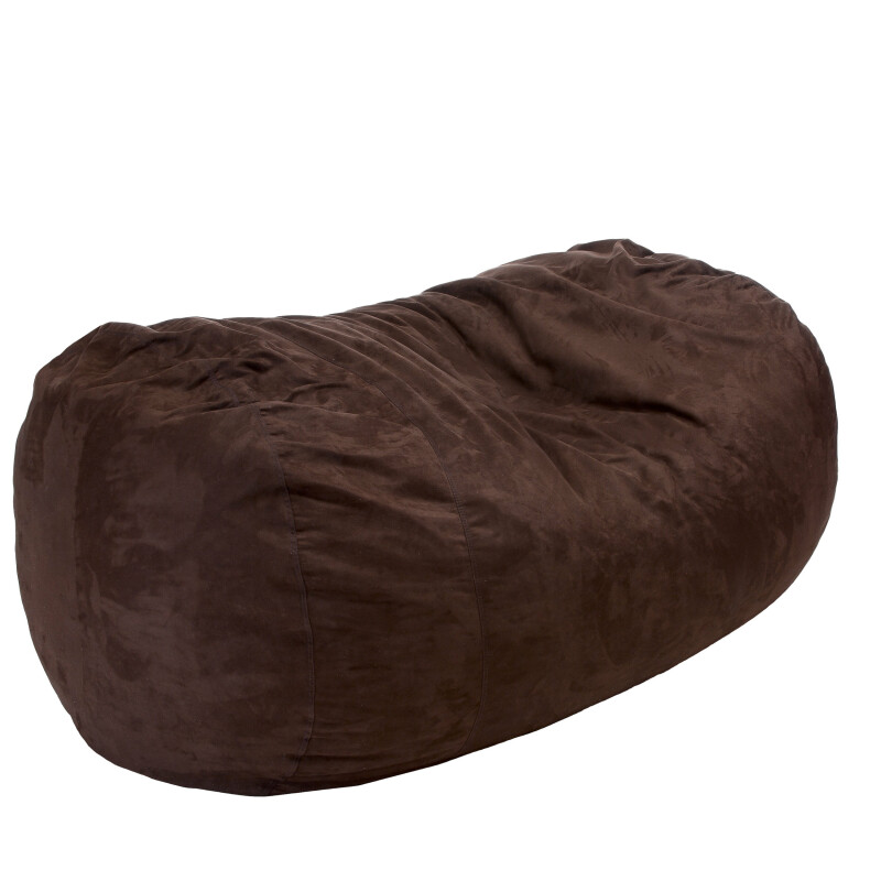 221455 Baron Traditional 8 Foot Suede Bean Bag, French Roast Brown