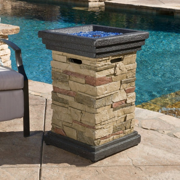 296655 Chesney Outdoor Fire Column Natural Stone Environmet