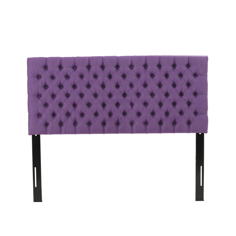298906 Jezebel Contemporary Full/Queen Tufted Fabric Headboard, Light Purple and Black