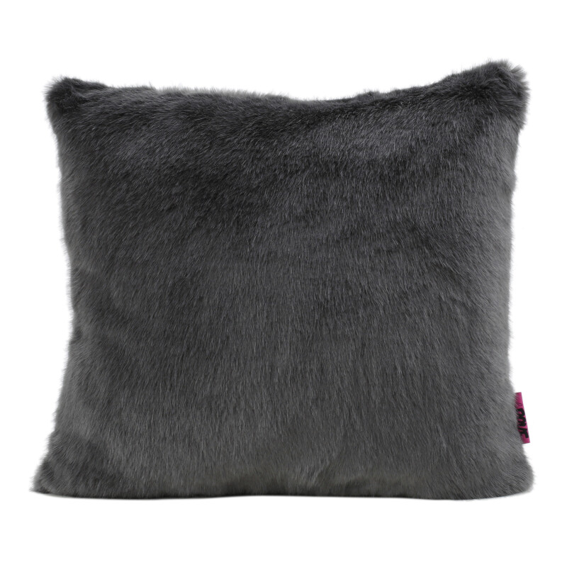 299712 Elise Faux Fur Throw Pillow, Dark Gray