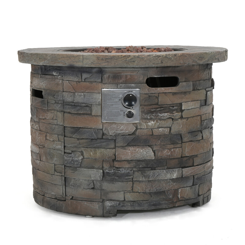 300714 Blaeberry Outdoor Circular Natural Stone Finish Fire Pit
