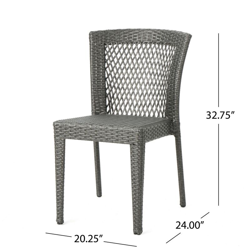 304493 Dusk Outdoor Wicker Dining Chairs Set Of 2 Grey 3