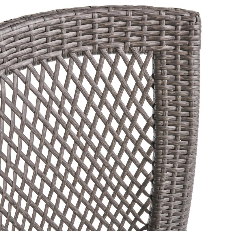 304493 Dusk Outdoor Wicker Dining Chairs Set Of 2 Grey 4