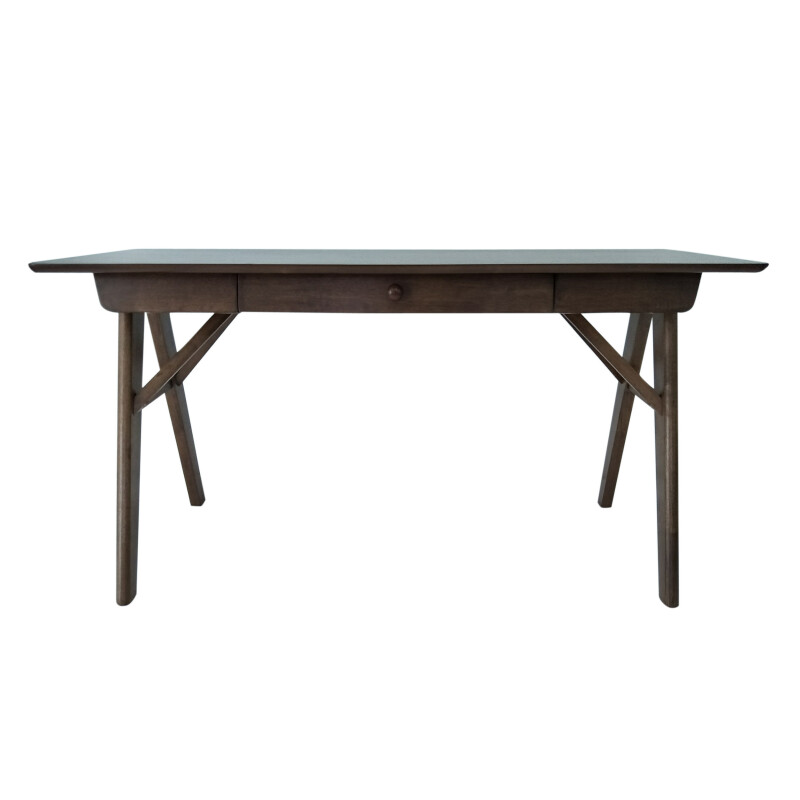 304532 Vienna Modern Faux Wood Desk with Veneer, Walnut