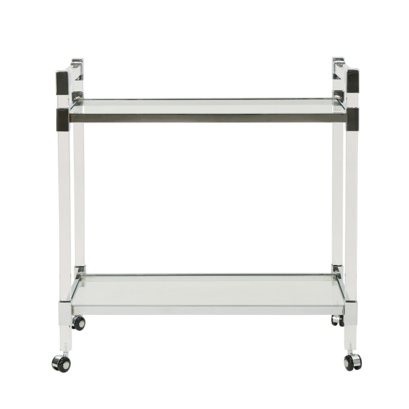 304602 Mirren Modern Glass Bar Trolley