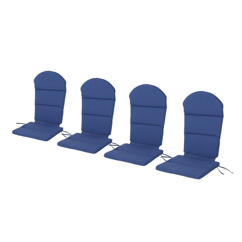 304642 Malibu Outdoor Water-Resistant Adirondack Chair Cushions (Set of 4), Navy Blue