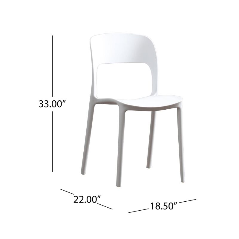 306515 Katherina Outdoor Plastic Chairs Set Of 2 White 3