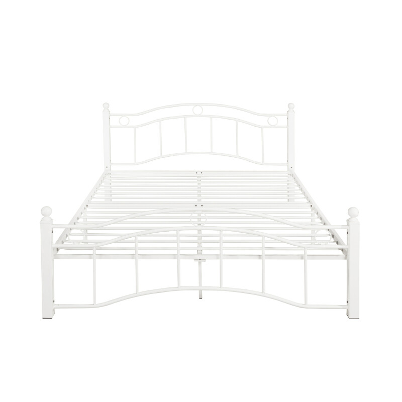 306659 Bouvardia Contemporary Iron Queen Bed Frame, White