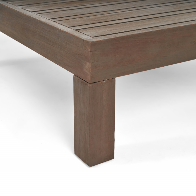 308437 Brava Outdoor 9 Seater Acacia Wood Sectional Sofa Set Gray Finish And Dark Gray 6