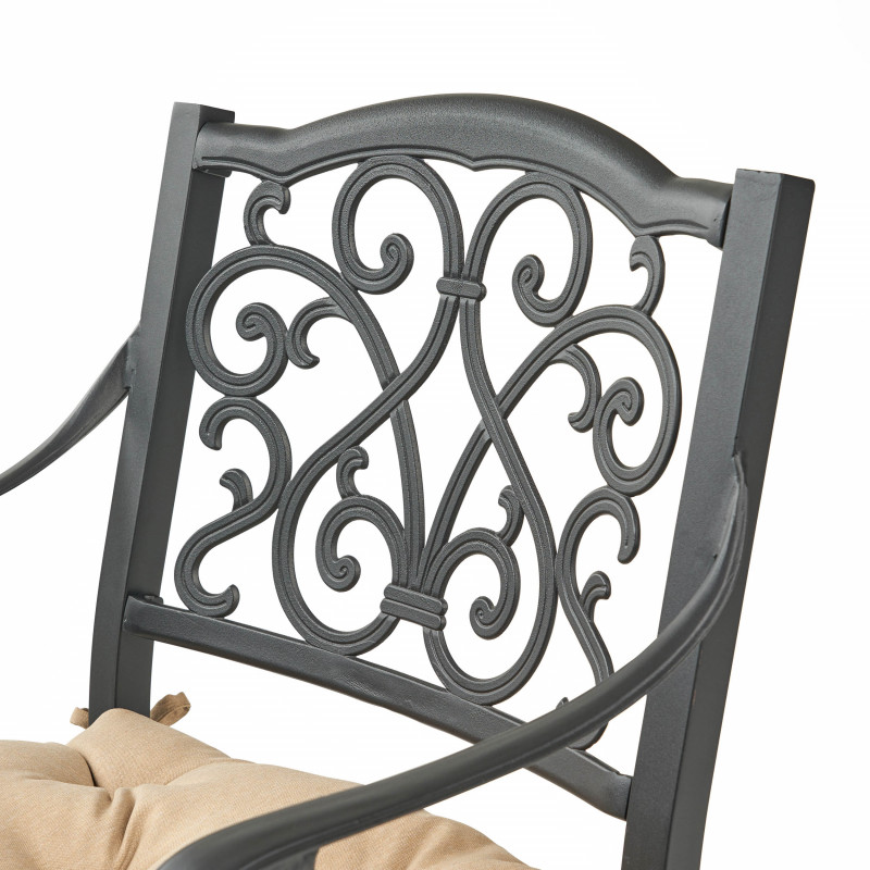 310189 San Blas Outdoor Barstool With Cushion Set Of 2 Antique Matte Black And Tuscany 4