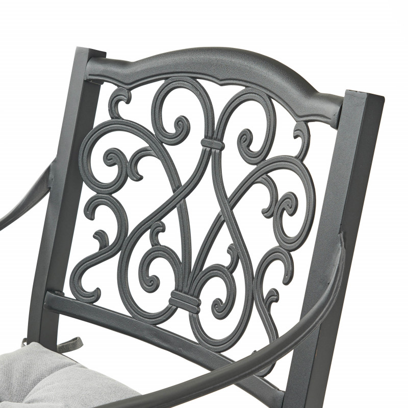 310190 San Blas Outdoor Barstool With Cushion Set Of 4 Antique Matte Black And Charcoal 4