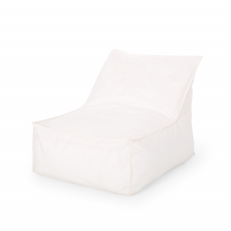 311080 3 Ft Indoor Contemporary Water Resistant Fabric Bean Bag Chair, White
