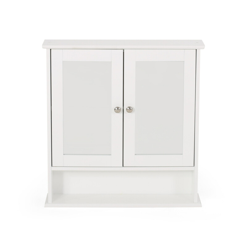 311193 Haswell Modern 2 Door Medicine Cabinet with Mirrors, Matte White