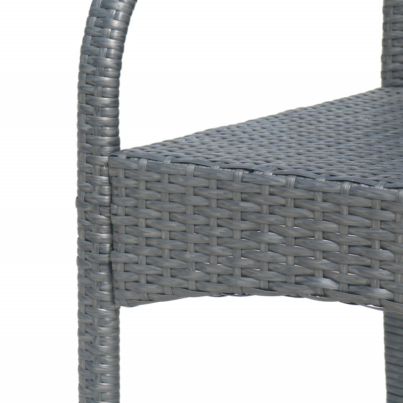 311342 Cascada Outdoor Wicker Barstool Chair Set Of 2 Gray 6