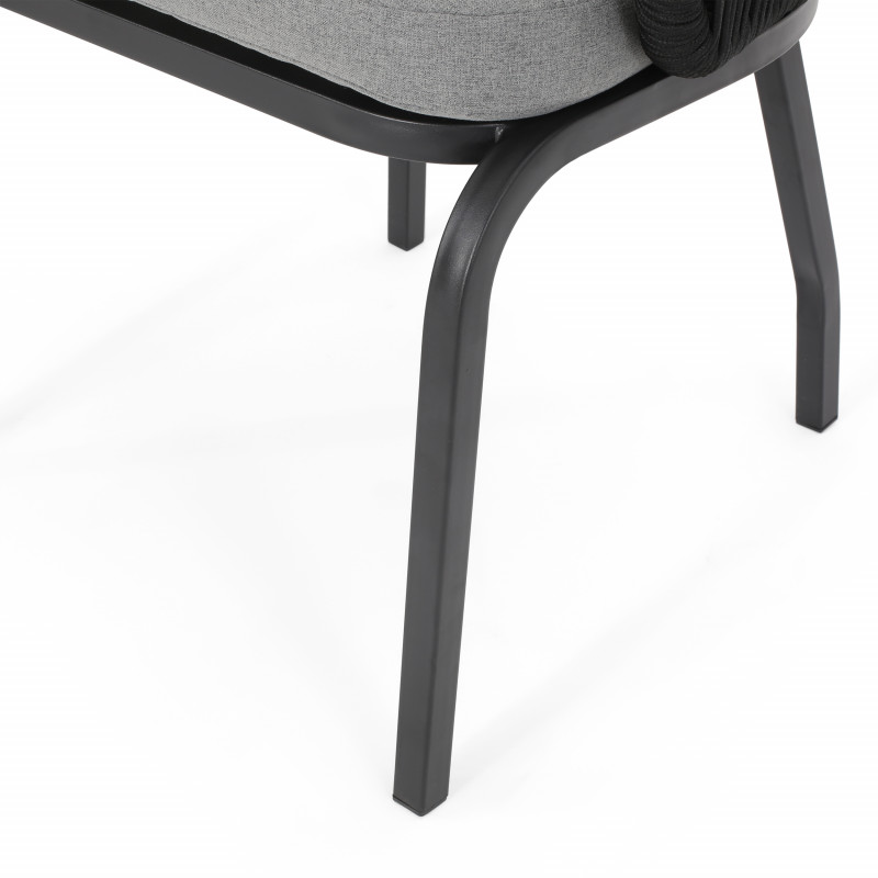 311355 Boynton Outdoor Modern Club Chair Set Of 2 Black And Gray 6