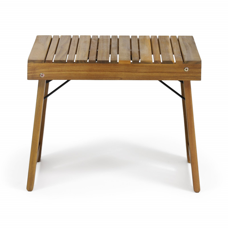312744 Kyoto Outdoor Acacia Wood Folding Side Table, Teak