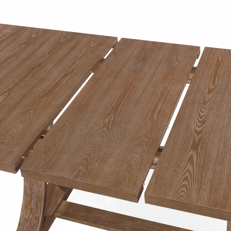 315236 Bellion Rustic Wood Expandable Dining Table Natural 6
