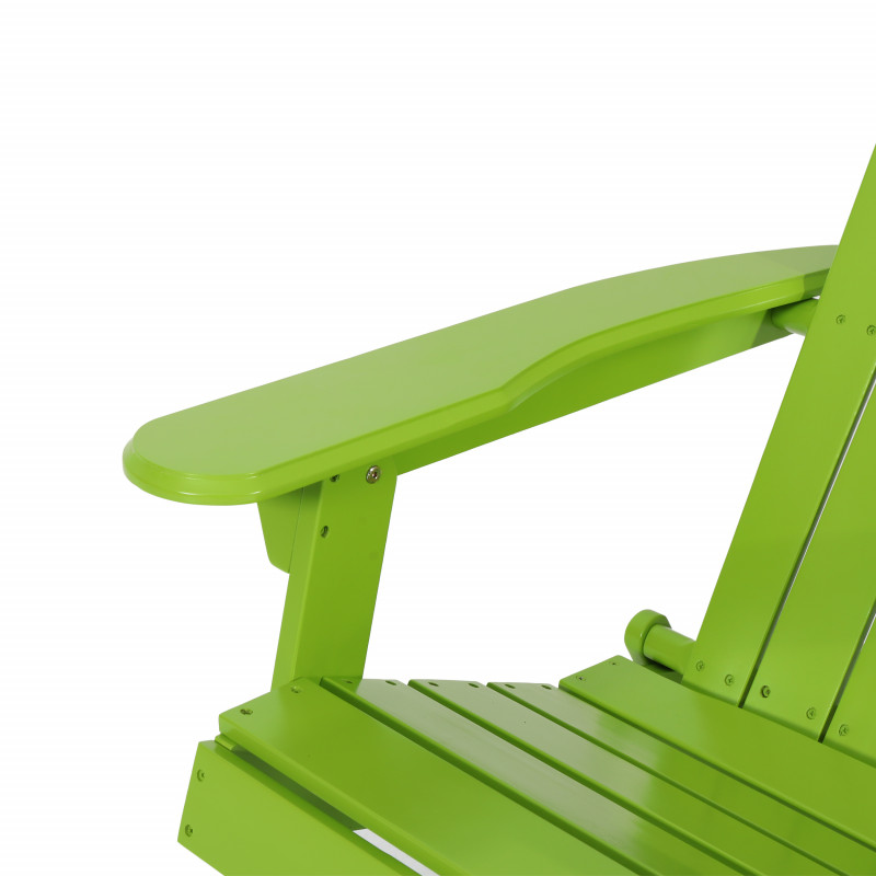 315813 Malibu Outdoor Rustic Acacia Wood Folding Adirondack Chair Set Of 2 Light Green 4
