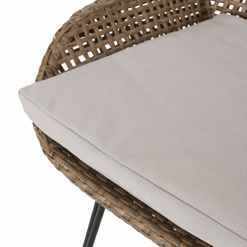 316042 Kevin Outdoor Wicker And Iron Barstools With Cushion Set Of 2 Light Brown And Beige 5