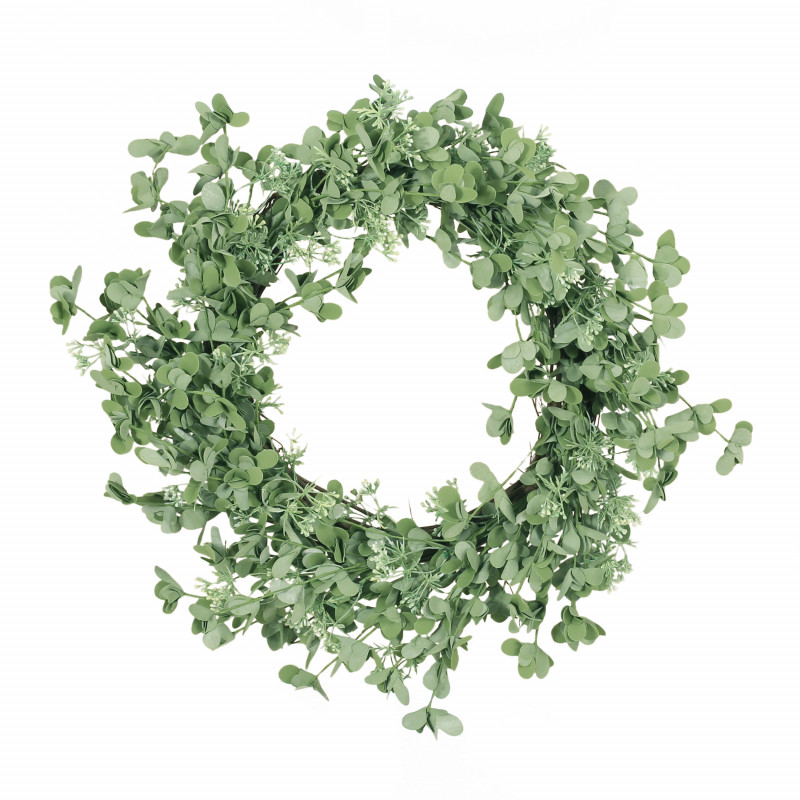 Dore 27" Creeping Woodsorrel Artificial Wreath, Green