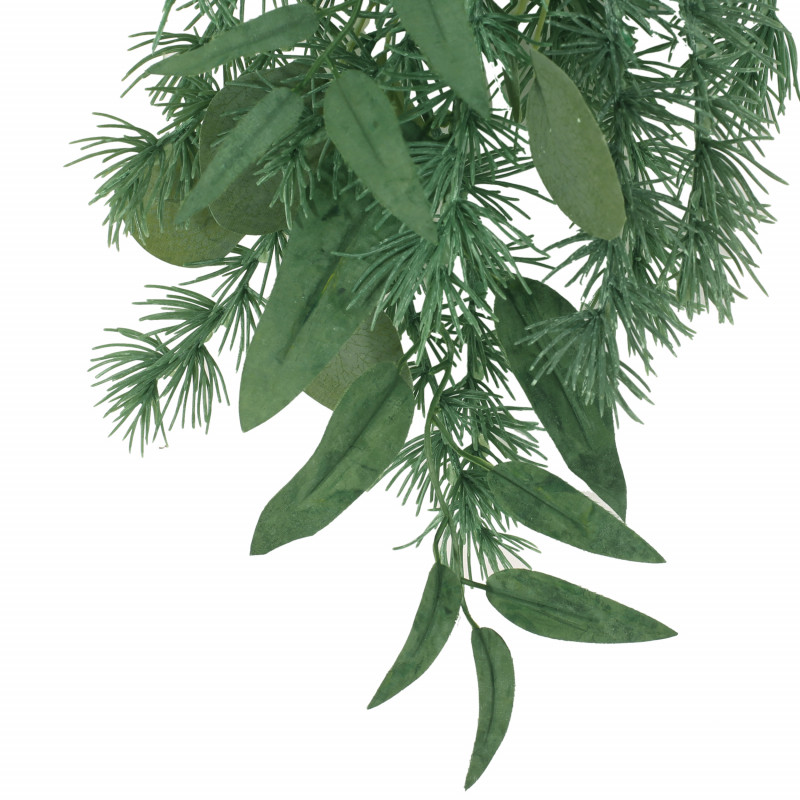 316191 Loveren 32.5 Eucalyptus And Fir Artificial Teardrop Wreath Green 5
