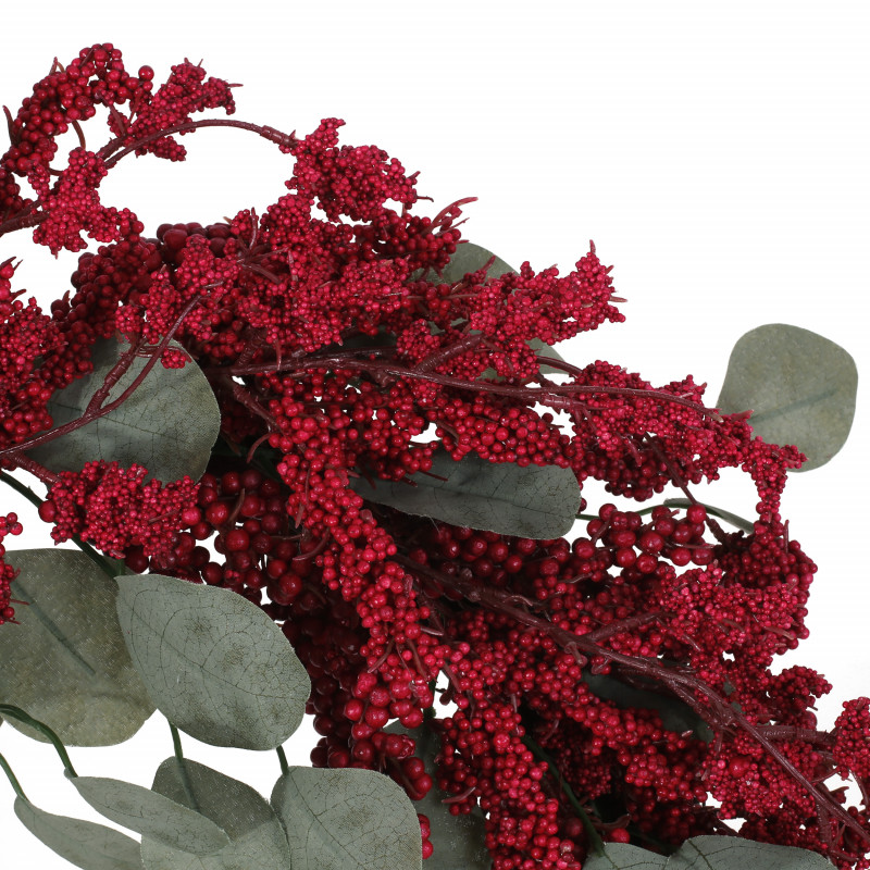 316195 Nolta 29 Eucalyptus Artificial Wreath With Berries Green And Red 4