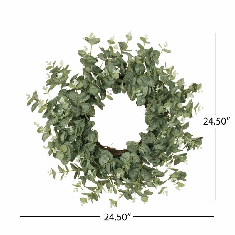 316206 Sedlari 24 Eucalyptus Artificial Silk Wreath Green 3