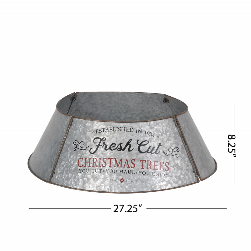 316250 Laconia Metal Christmas Tree Collar Antique Silver 3