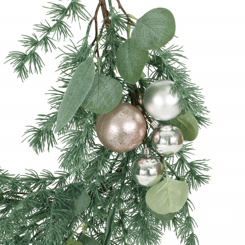 316322 Frohock 5.5 Foot Pine Artificial Garland With Ornaments Green 3