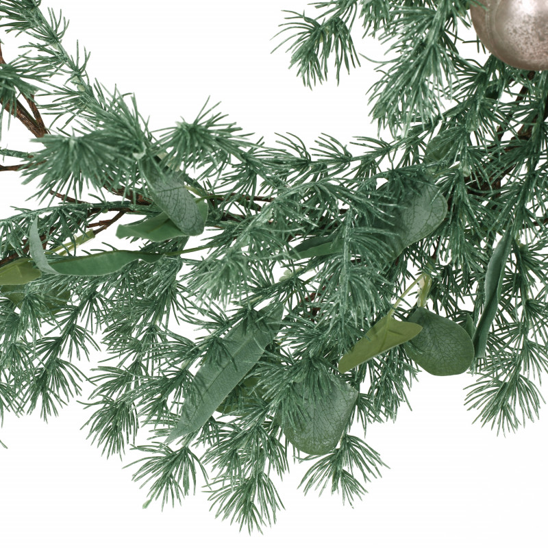 316322 Frohock 5.5 Foot Pine Artificial Garland With Ornaments Green 5