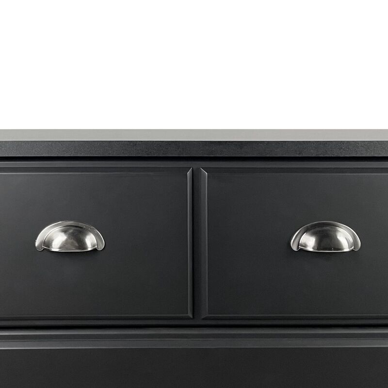 316354 Foisy Contemporary Faux Wood 6 Drawer Double Dresser Black 5